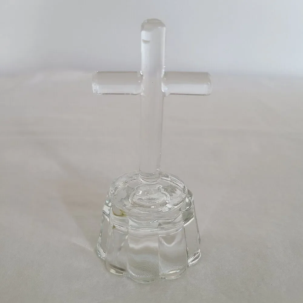 Mini Clear Glass Standing Cross Figurine - 3.5